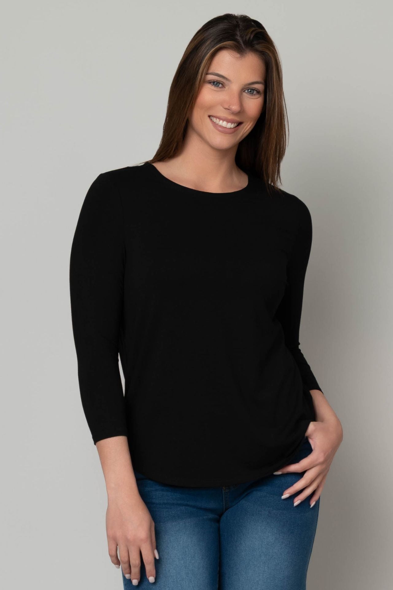 Black Juliana Hi-Lo Tee