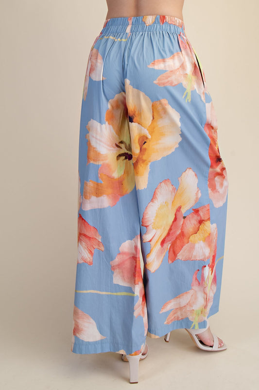 High Waist Flower Pants