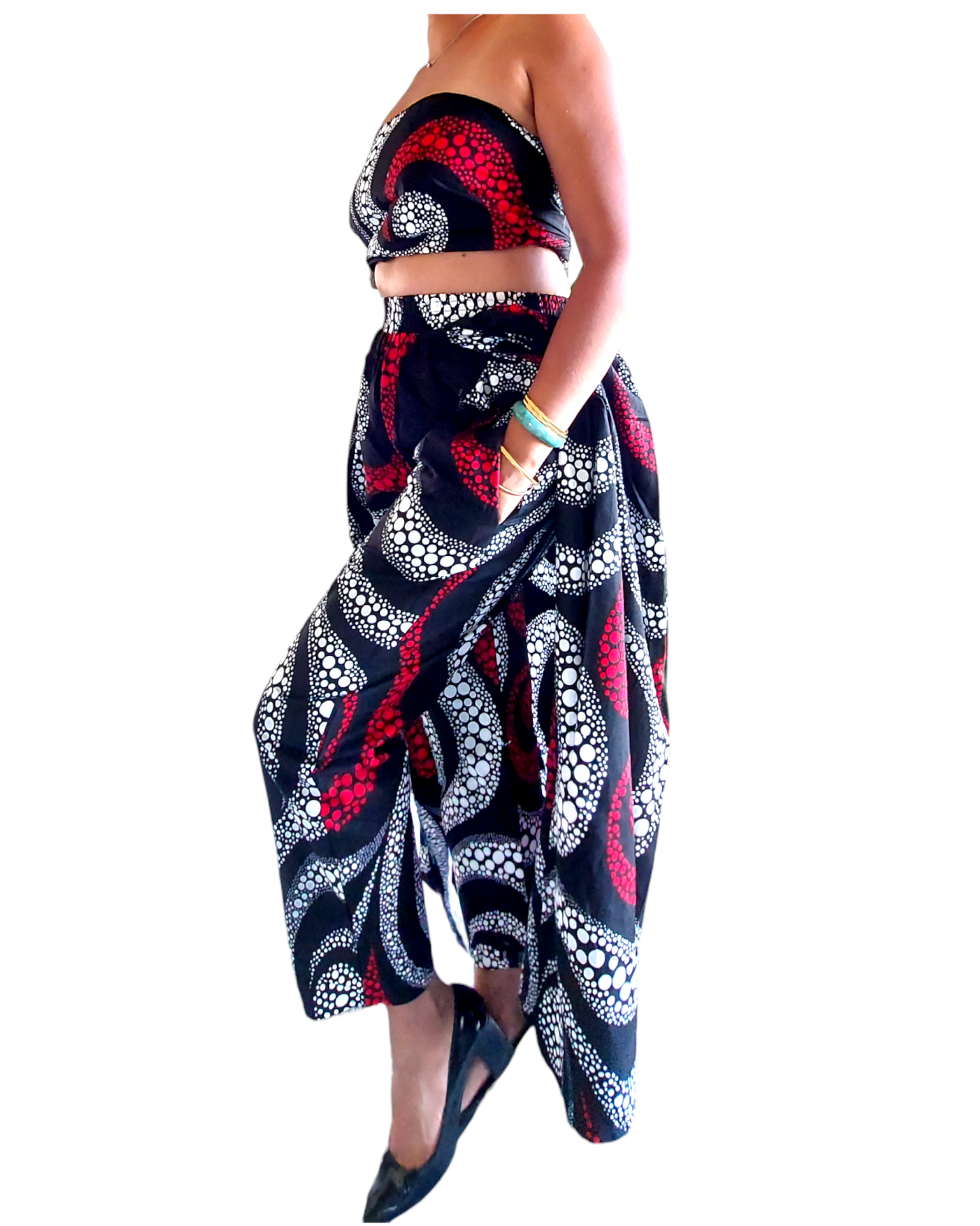 Swirl Print Cape Pant