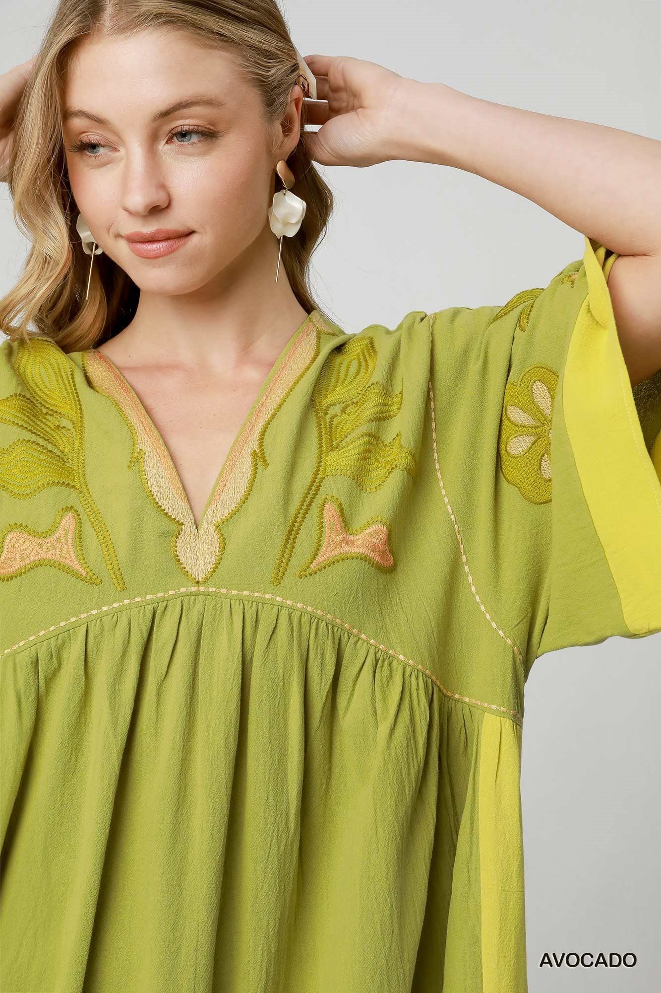 Ava Avocado Floral Maxi Dress