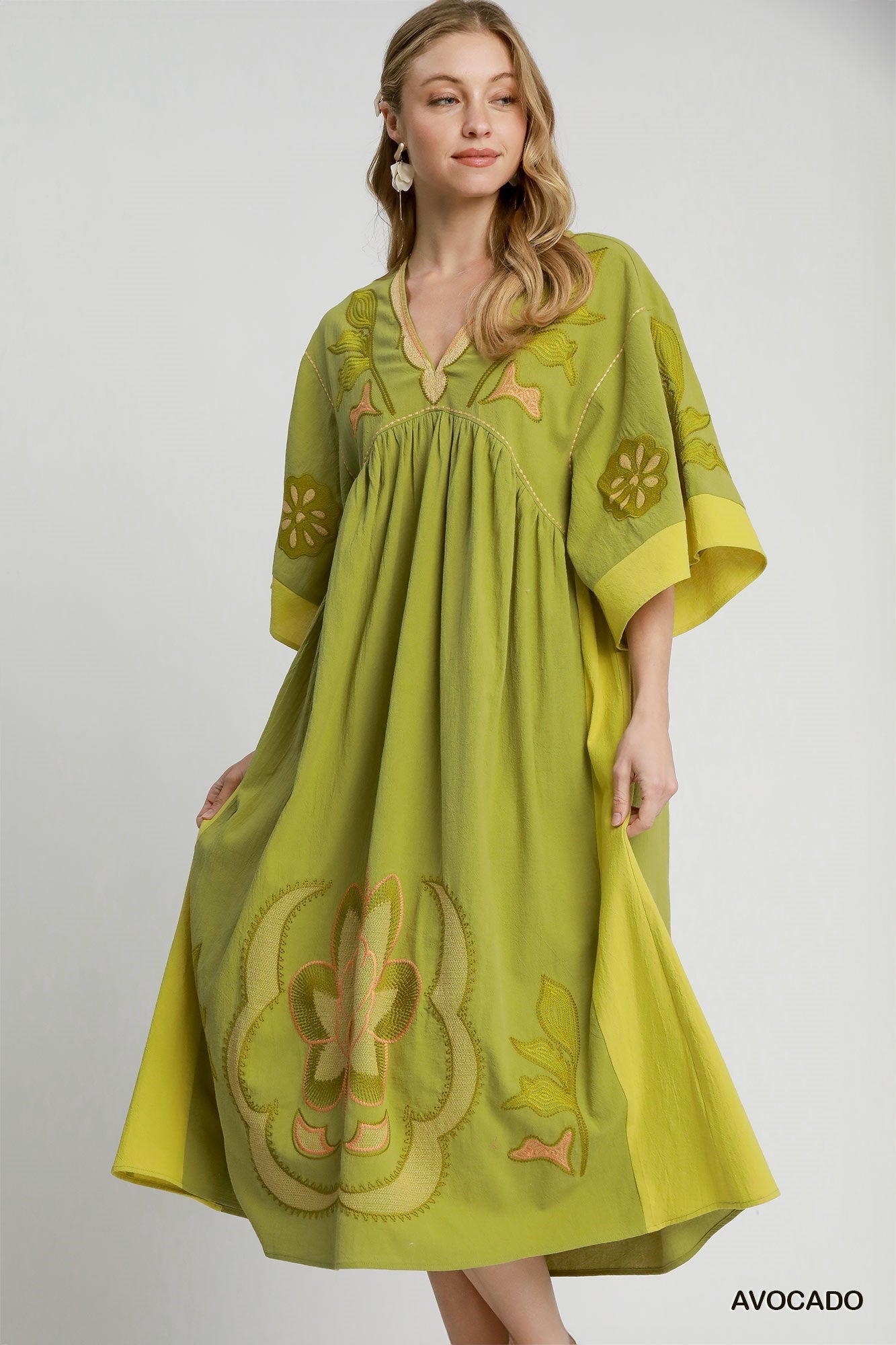 Ava Avocado Floral Maxi Dress