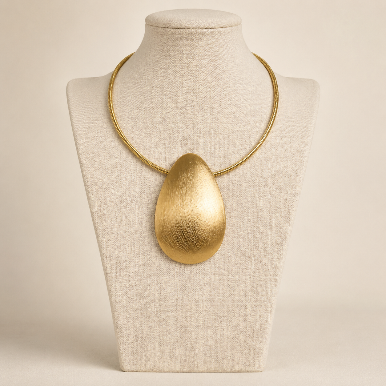 Golden Teardrop Statement Necklace
