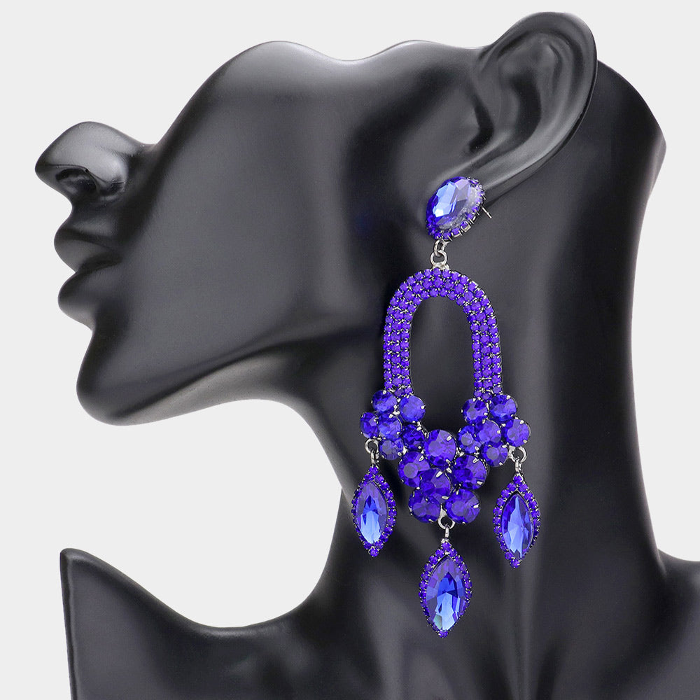 Royal Blue Marquise Earrings