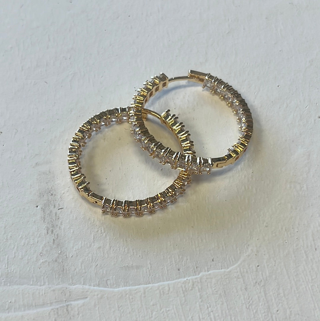 Glitzy Gold Hoops