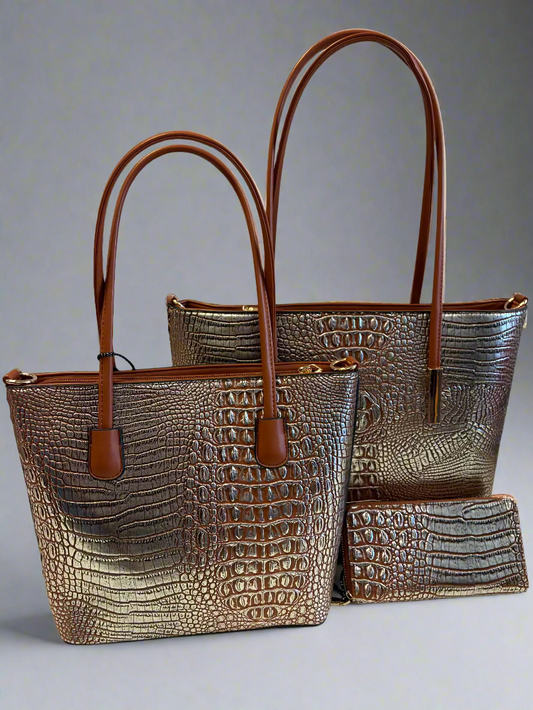 Silver Serpent 3-Piece Tote Set