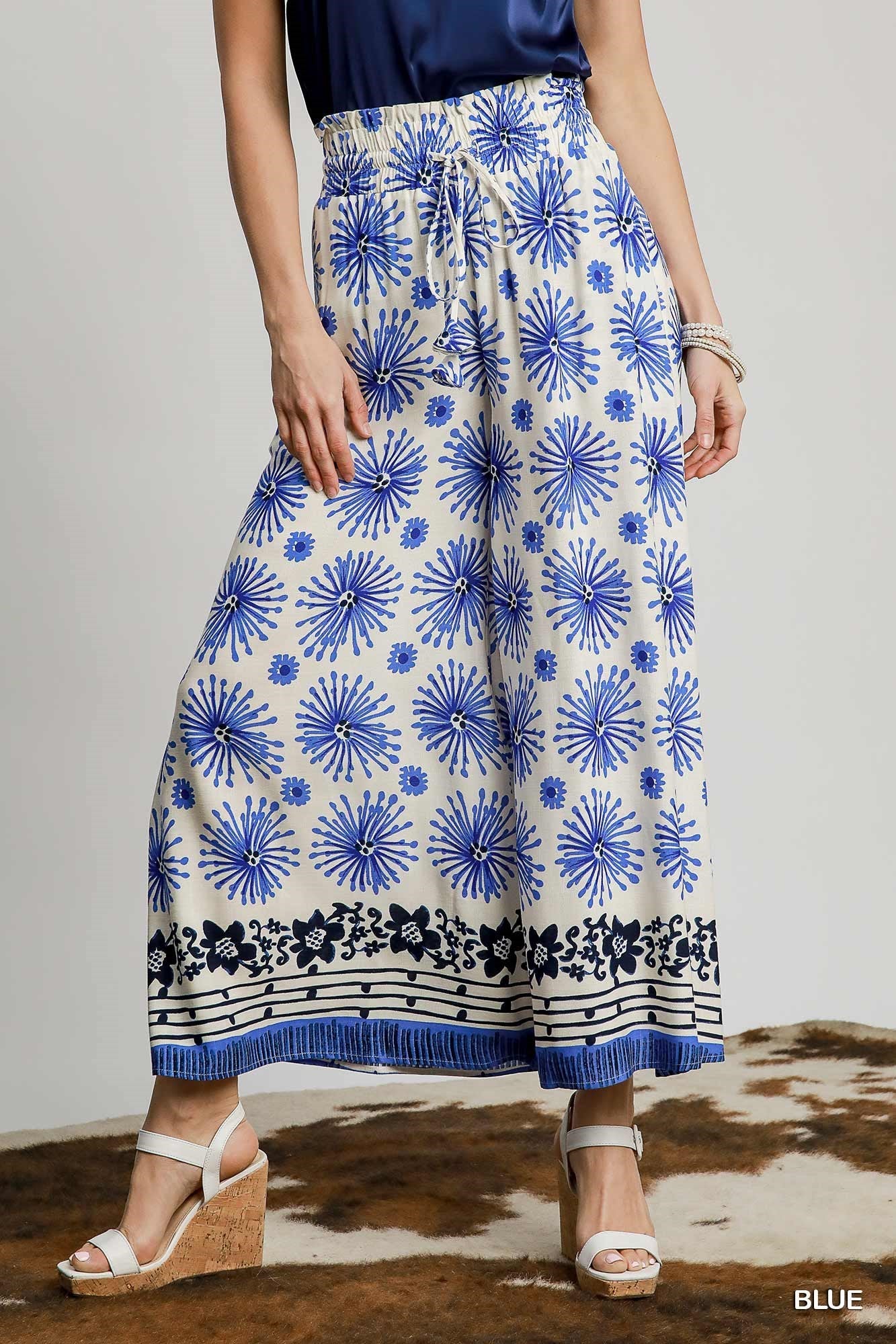 Mixed Boarder Palazzo Pants