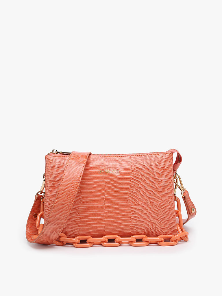 Coral Izzy Lizard Crossbody
