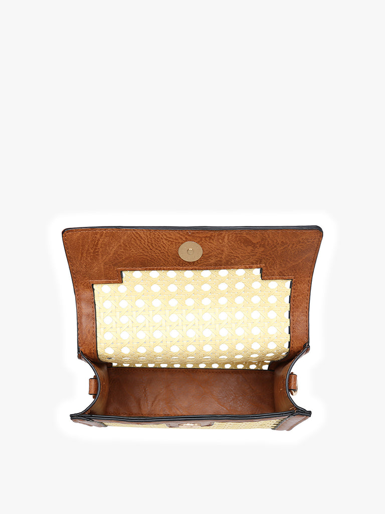 Black Etta Rattan Crossbody