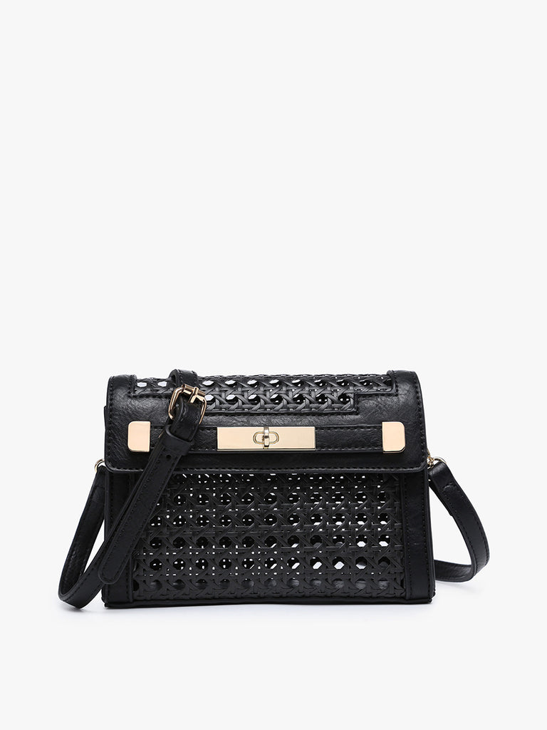 Black Etta Rattan Crossbody