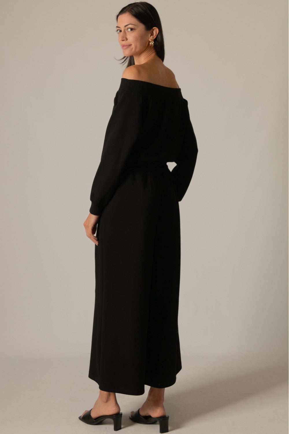 Ebony Sunday Stroll Off-Shoulder Jumpsuit