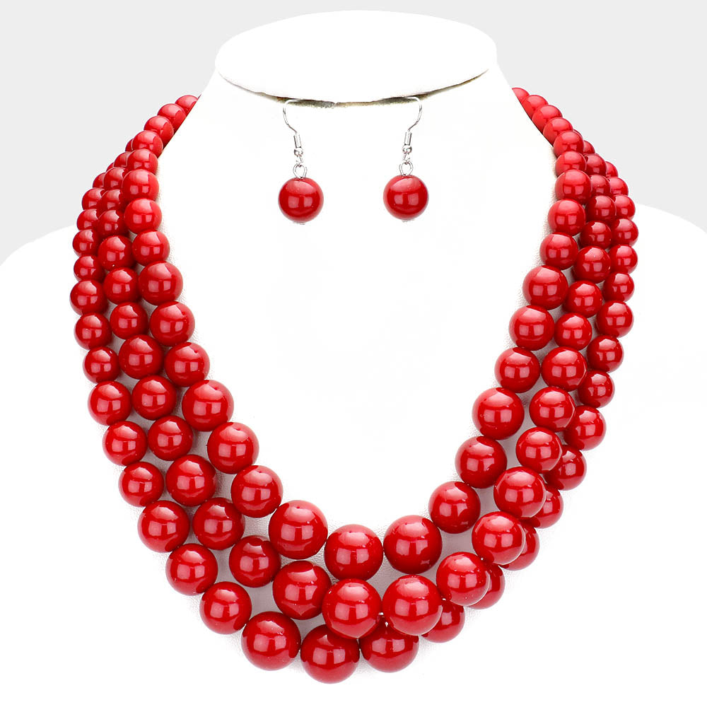 Red Pearl Necklace