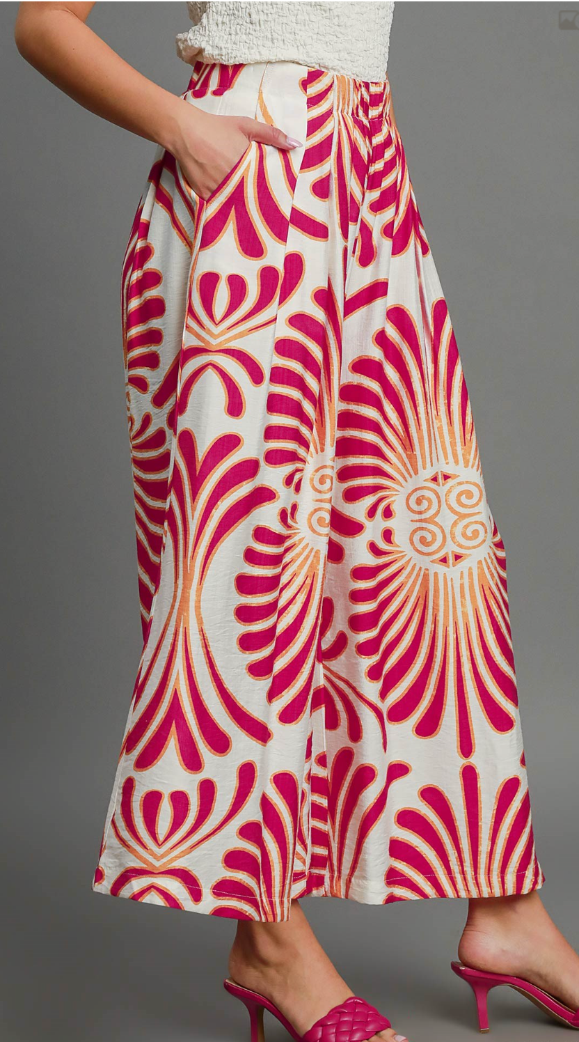 Pinky Printed Palazzo Pants