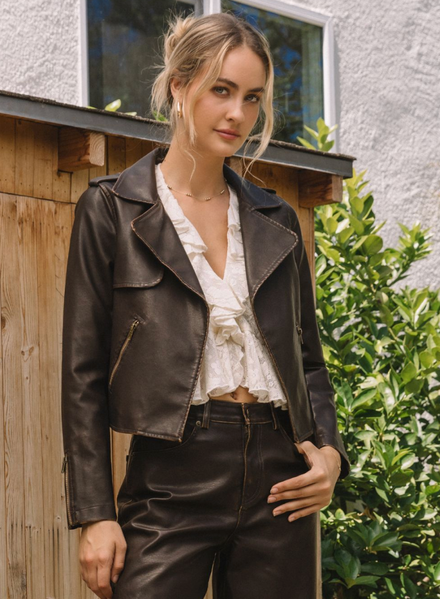 Coco Distressed Moto Jacket