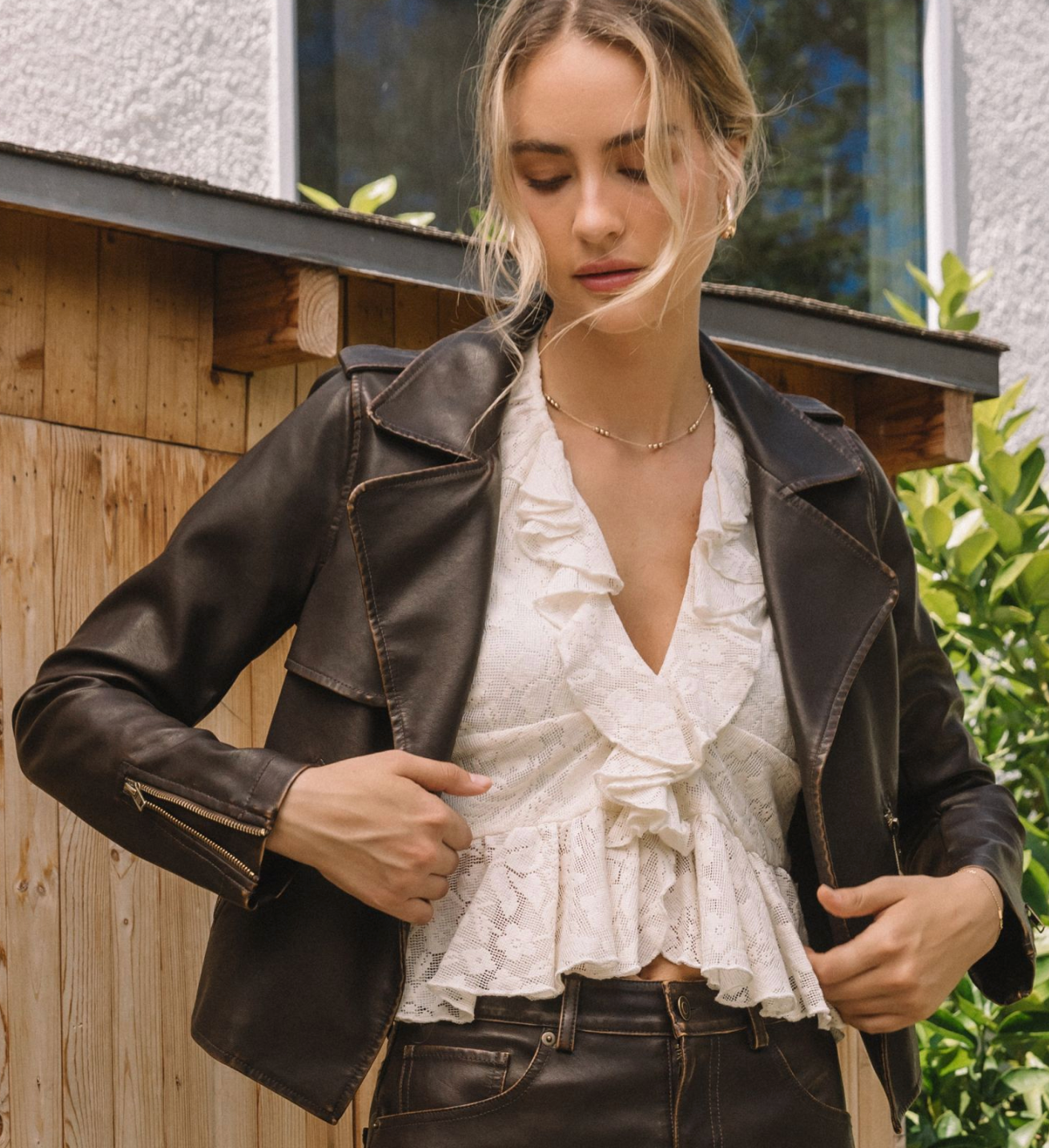 Coco Distressed Moto Jacket