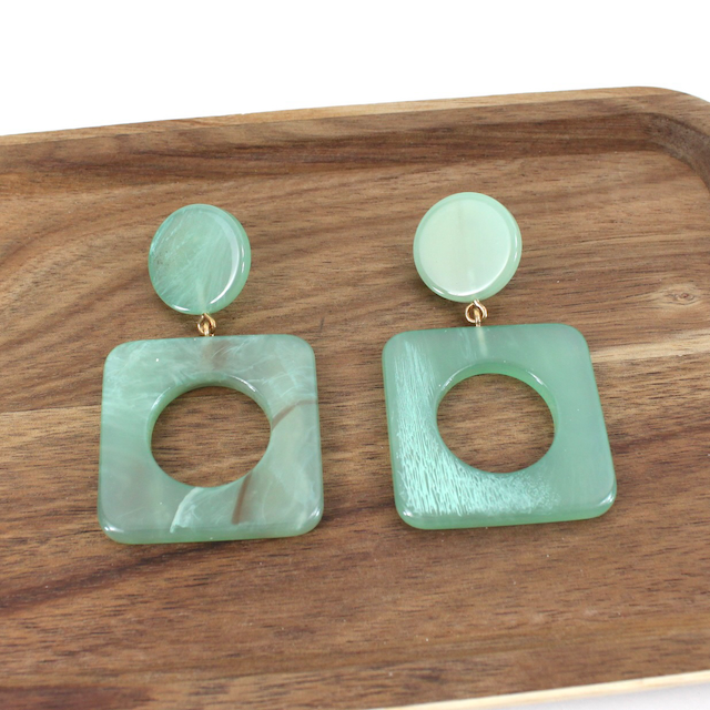 Aqua Marbled Earrings
