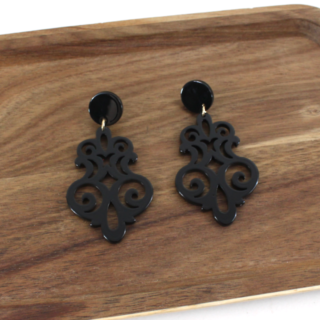 Ebony Ornate Earrings