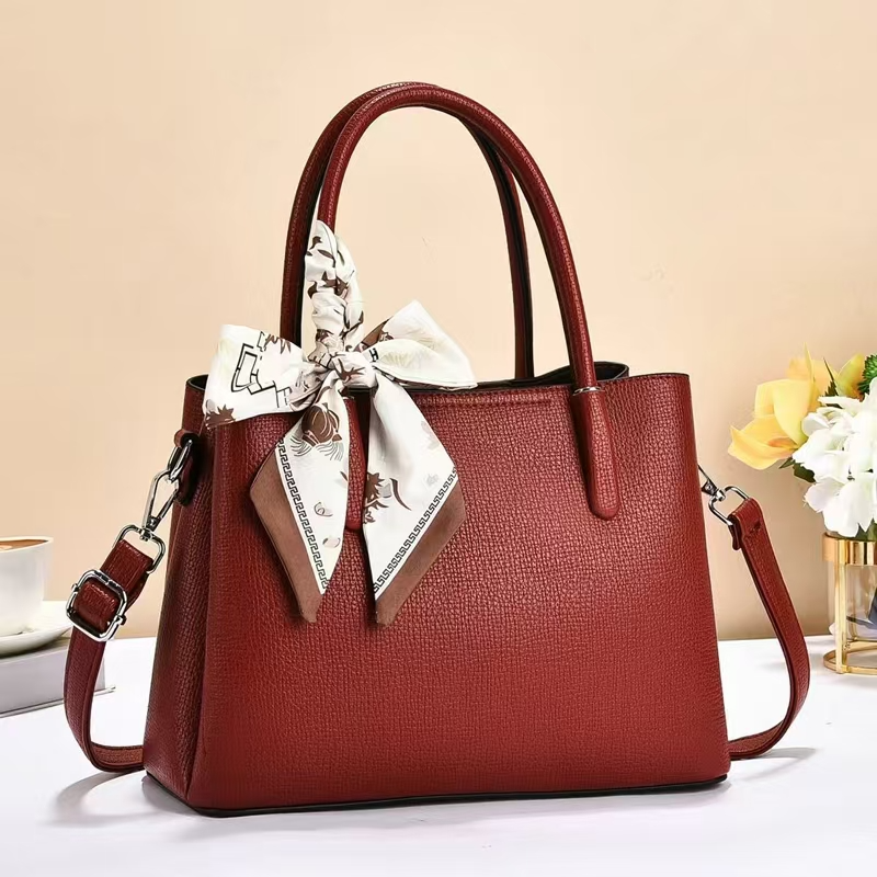 Classic Scarf Accent Satchel – Red