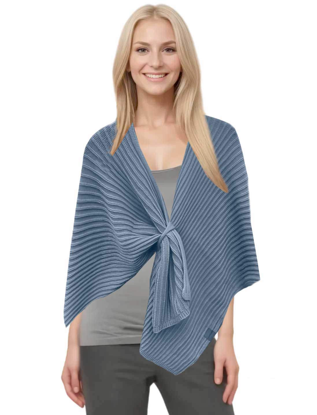 Ribbed Knit Loop Shawl (5 Colors)