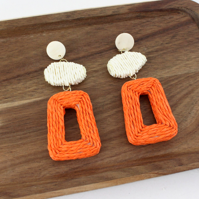 Orange Wrapped Tropical Earrings