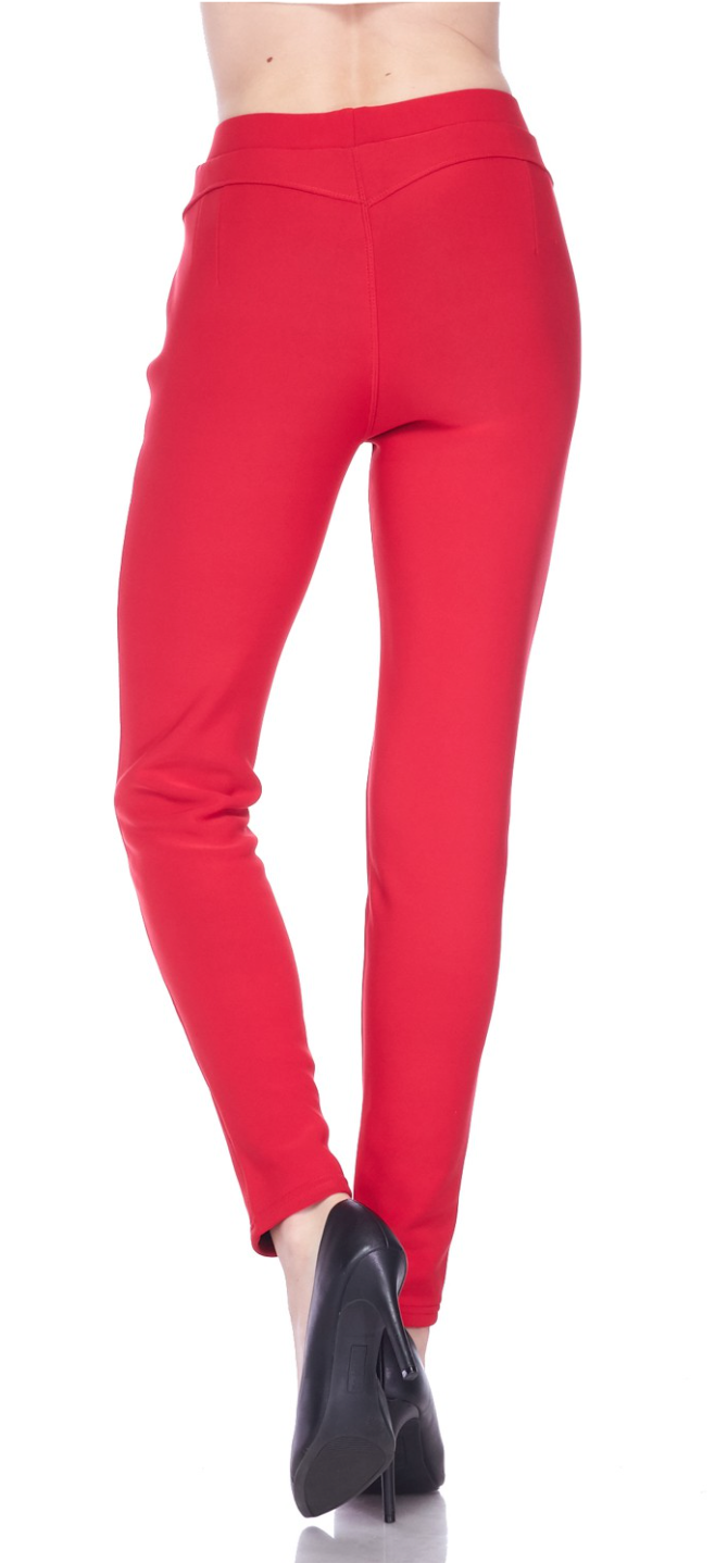 Sleek Slim Pants (Red)