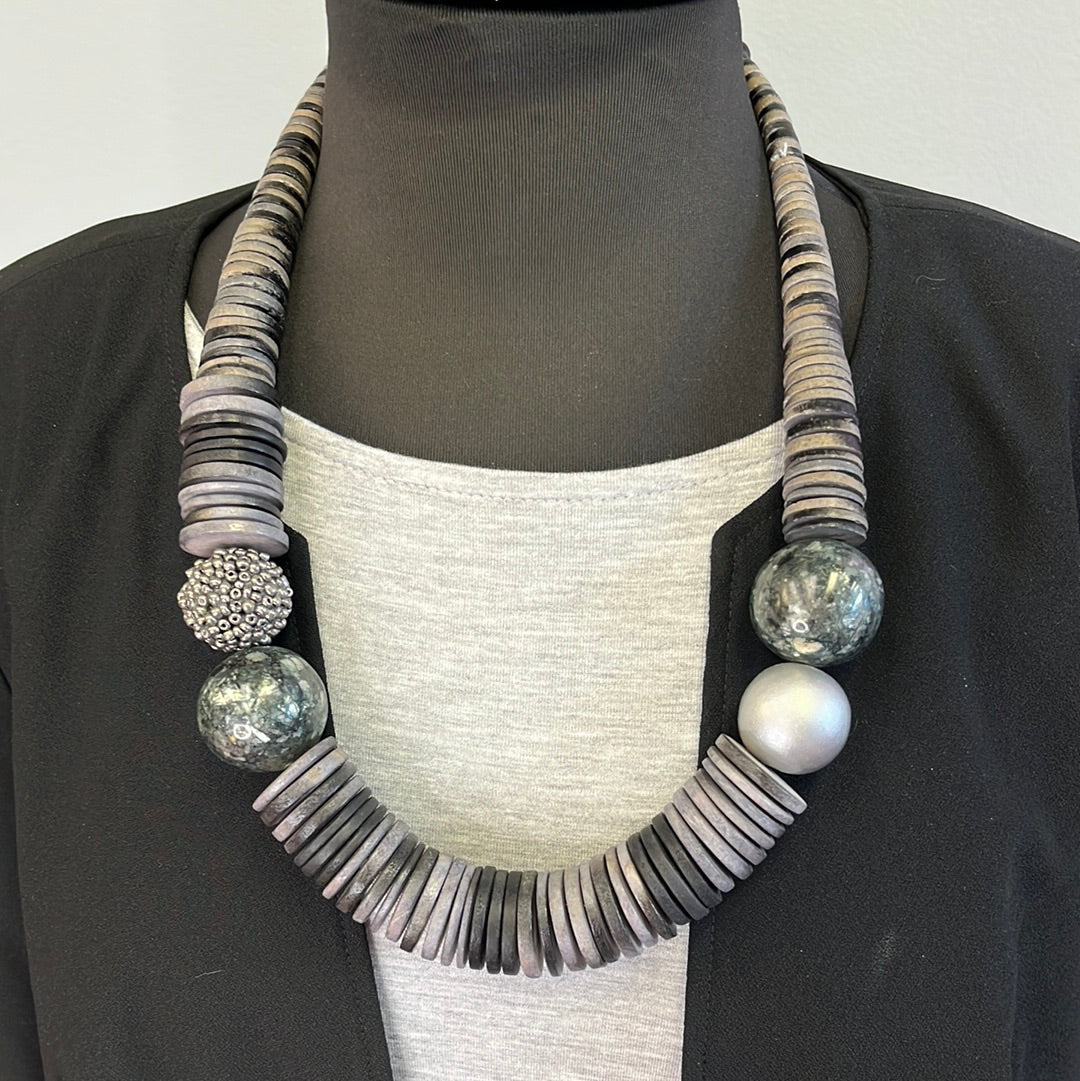 Naturally Abstract Grey Necklace