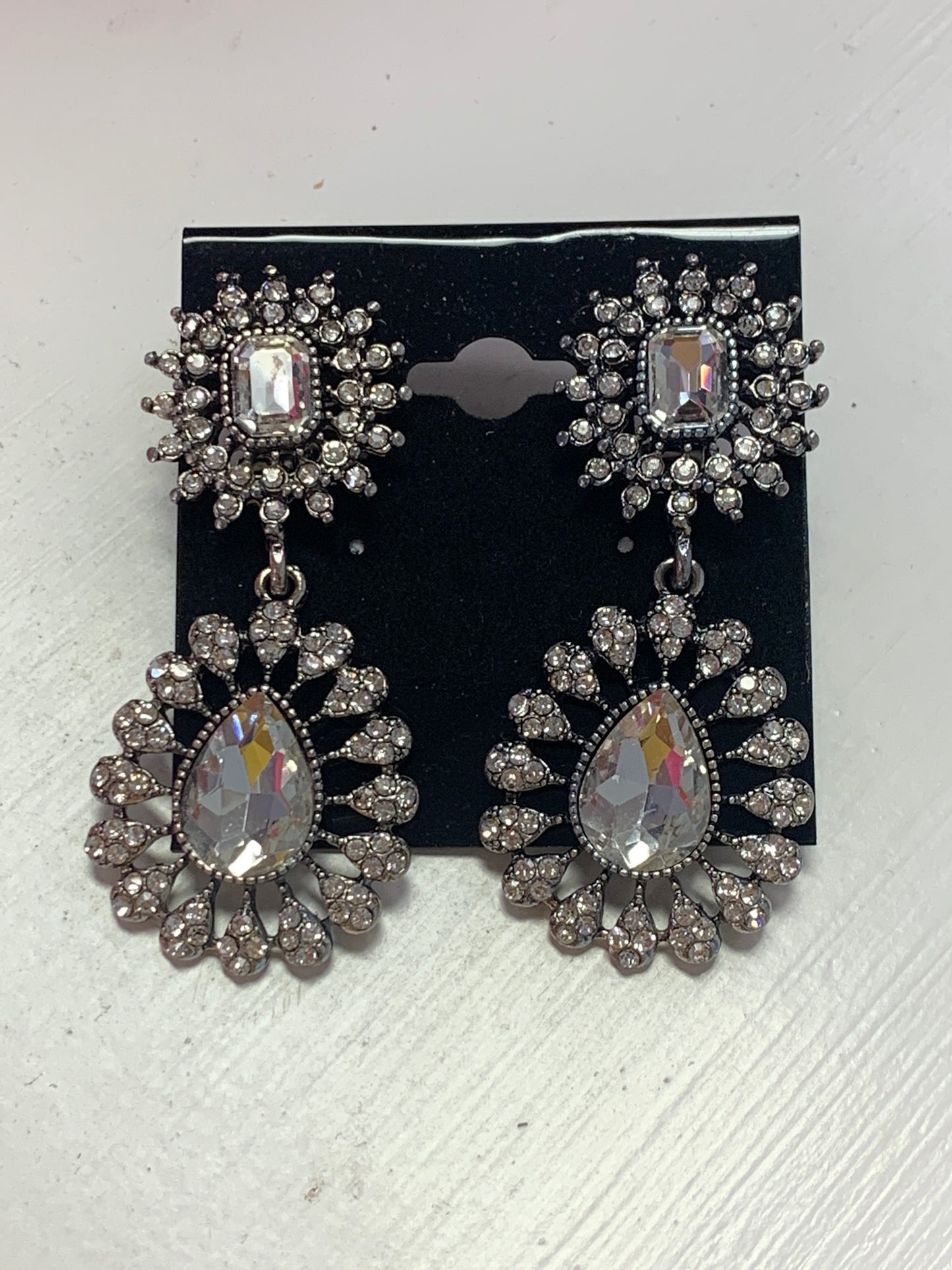 Black Rhinestone Clip-Ons