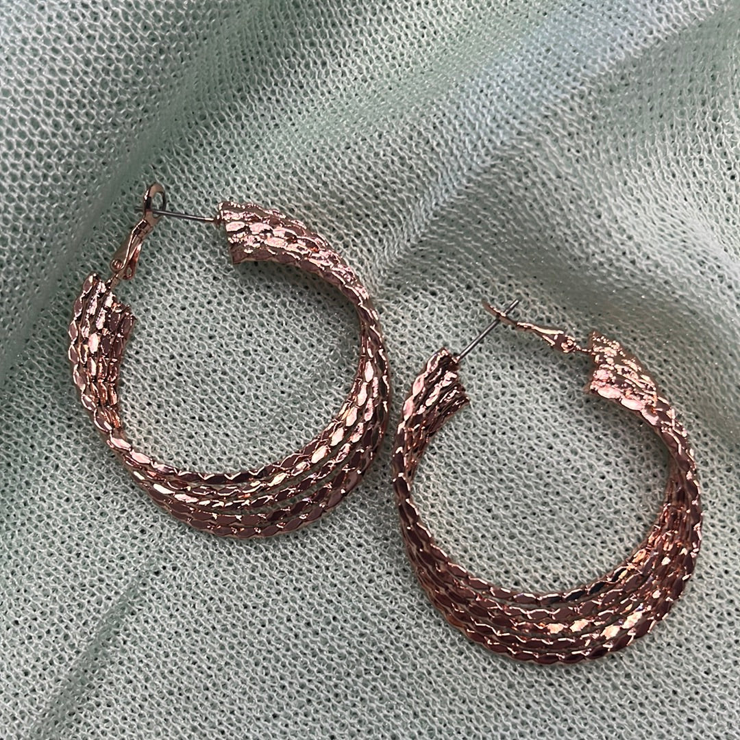 Rose Gold Swirly Hoops