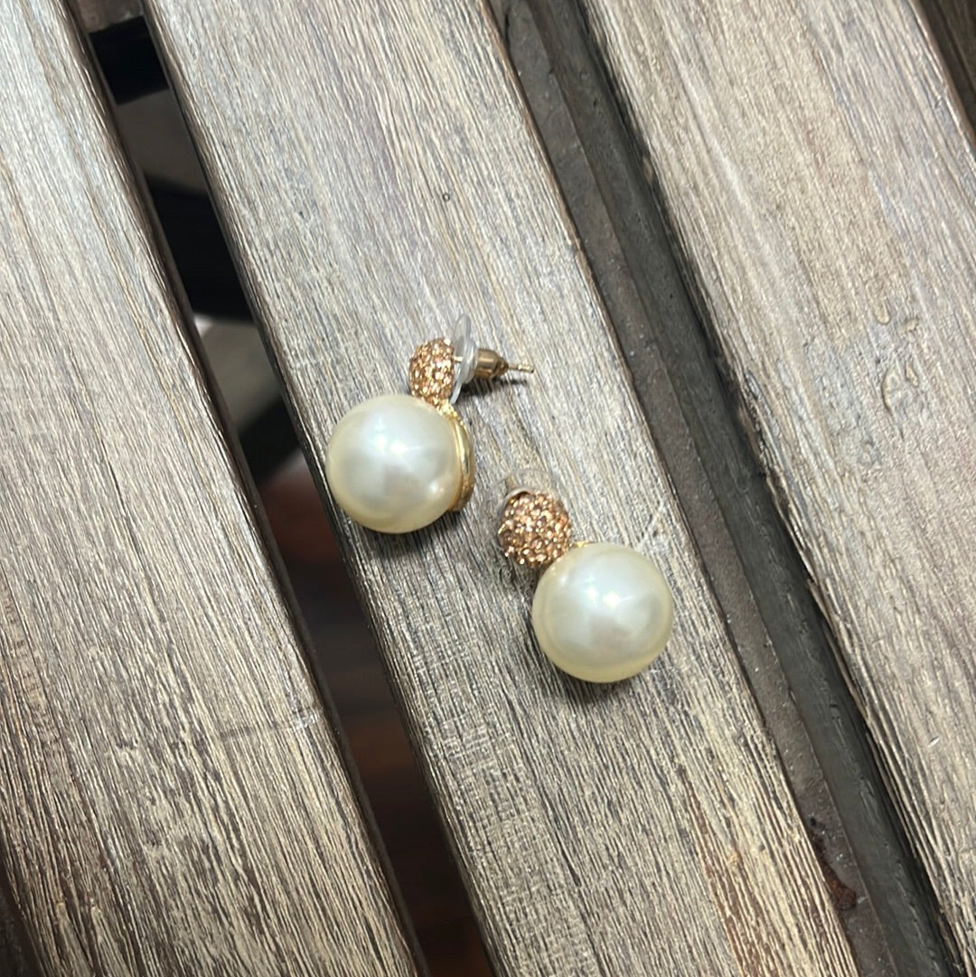 Rose Gold Pearl Drop