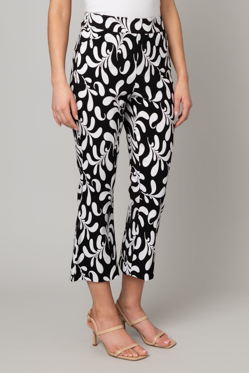 Motif Cropped Flare Pants