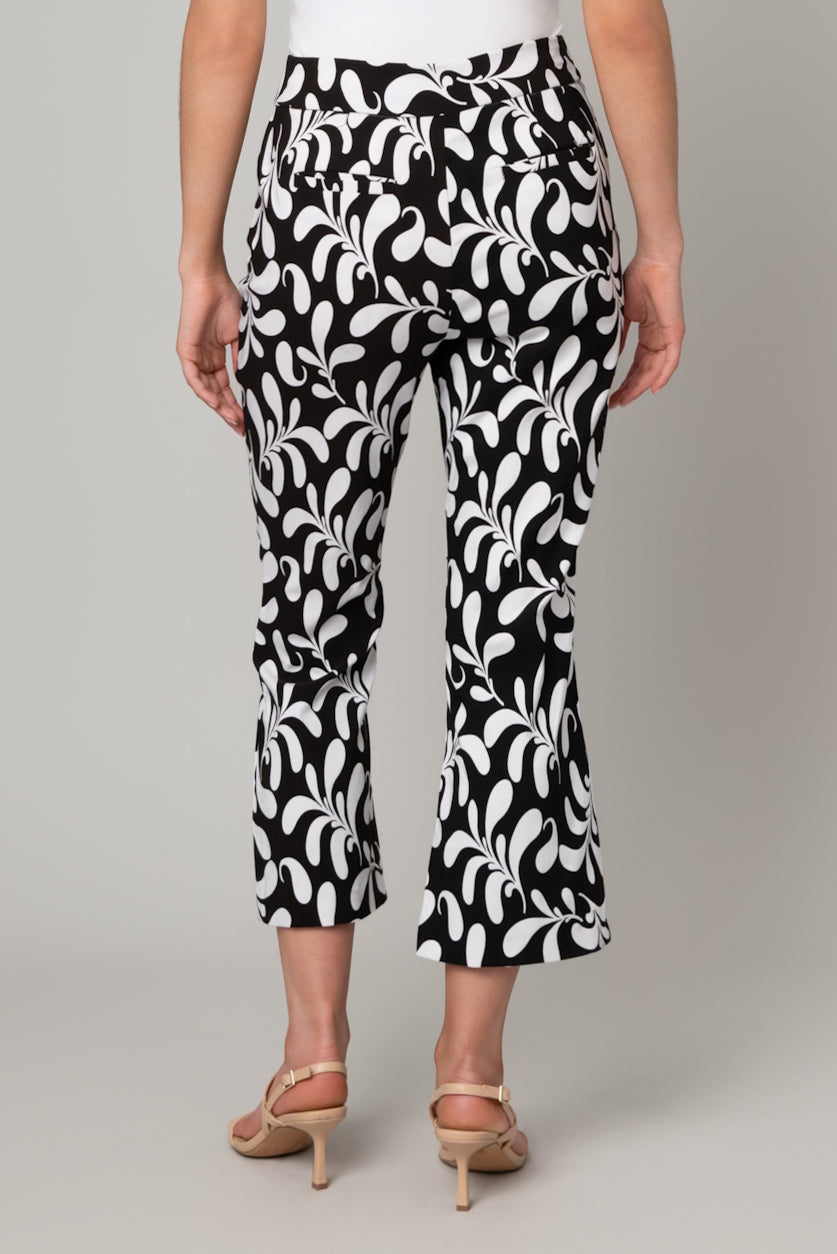 Motif Cropped Flare Pants