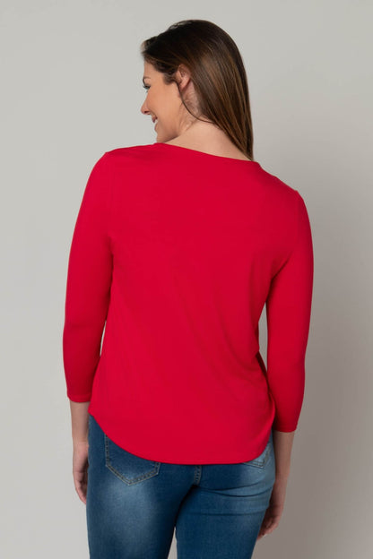 Red Juliana Hi-Lo Tee