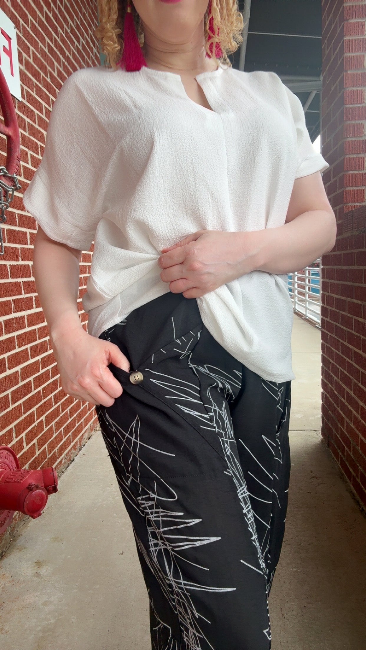 Black Scribble Pants