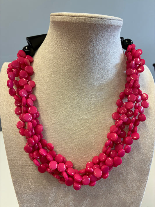 Pretty Pink Beaded Necklace