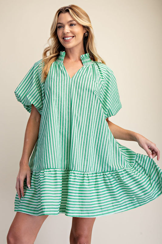 Rita Ruffled Striped Dress