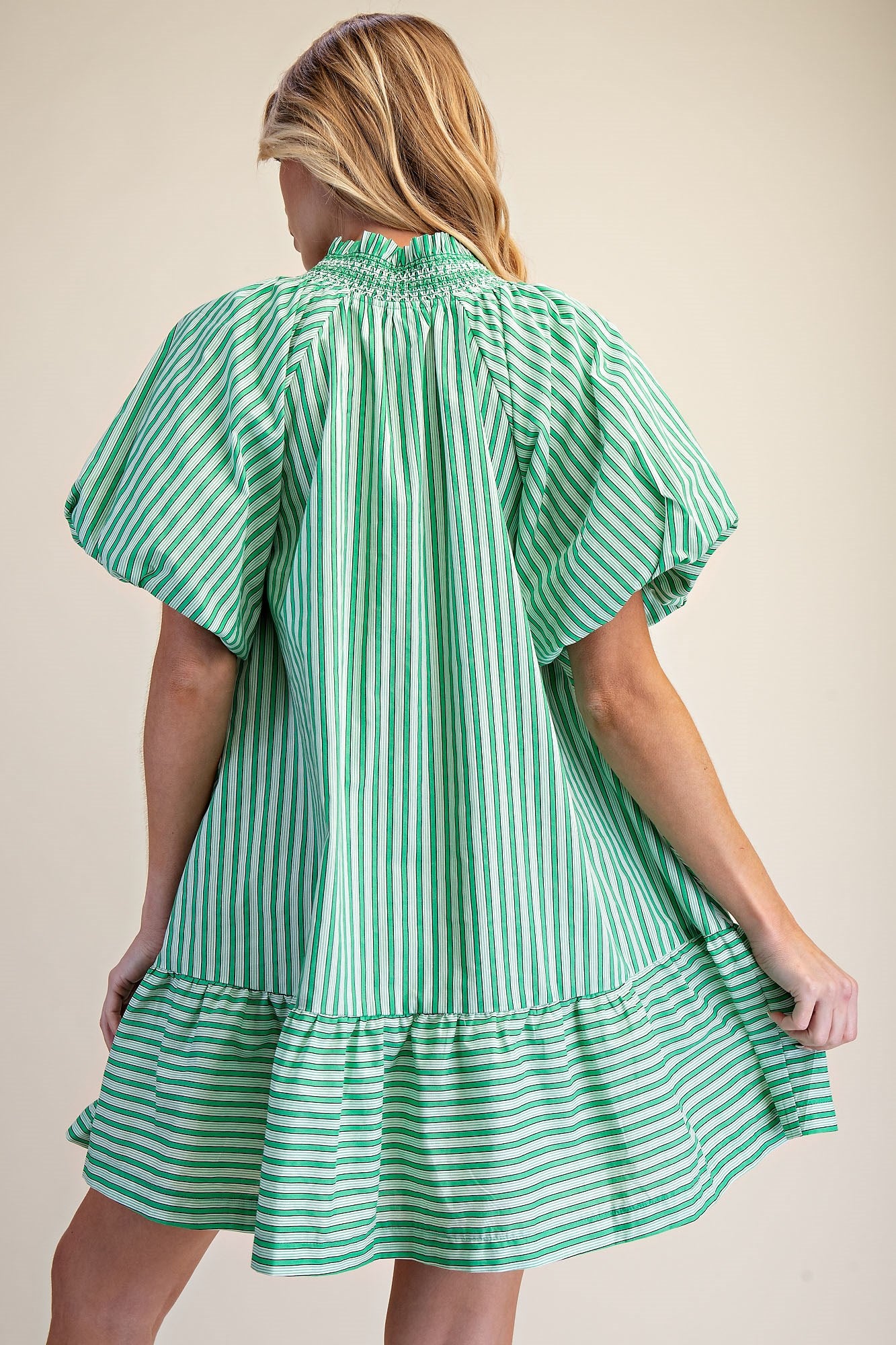 Rita Ruffled Striped Dress
