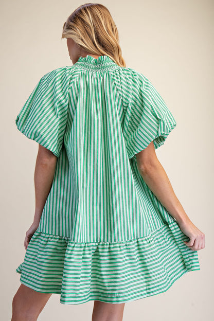 Rita Ruffled Striped Dress