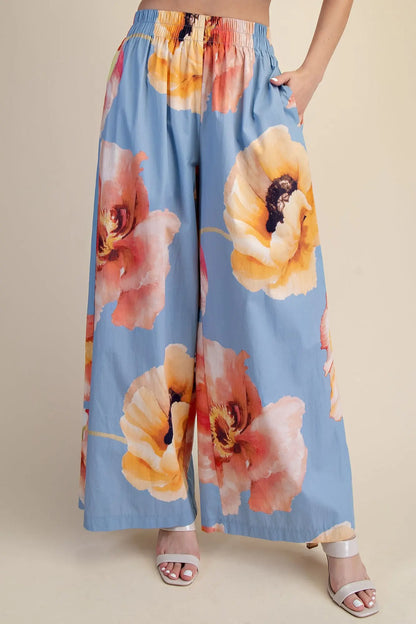 High Waist Flower Pants