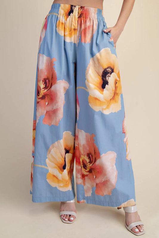 High Waist Flower Pants
