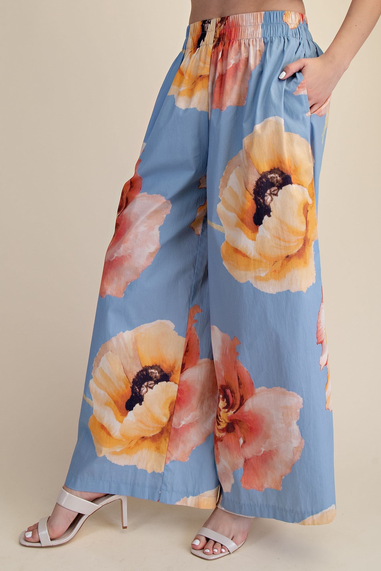 High Waist Flower Pants