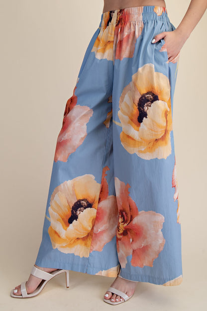 High Waist Flower Pants