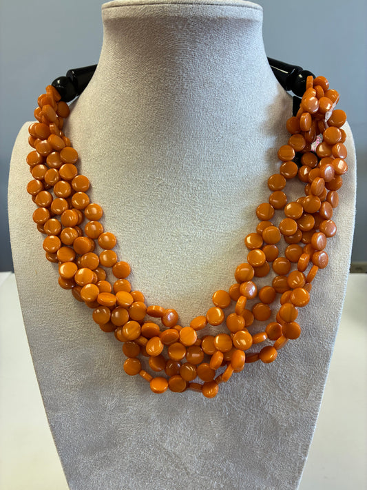 My Mustard Beaded Necklace