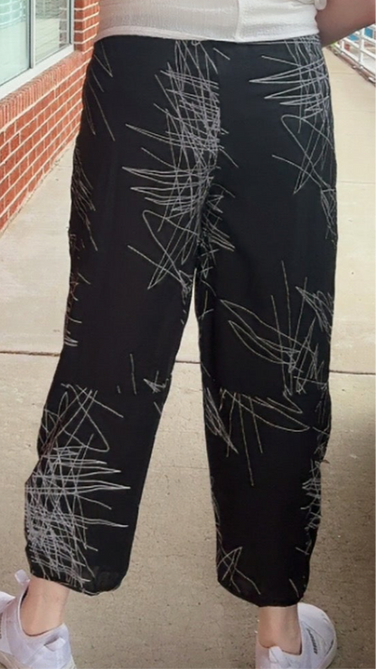 Black Scribble Pants