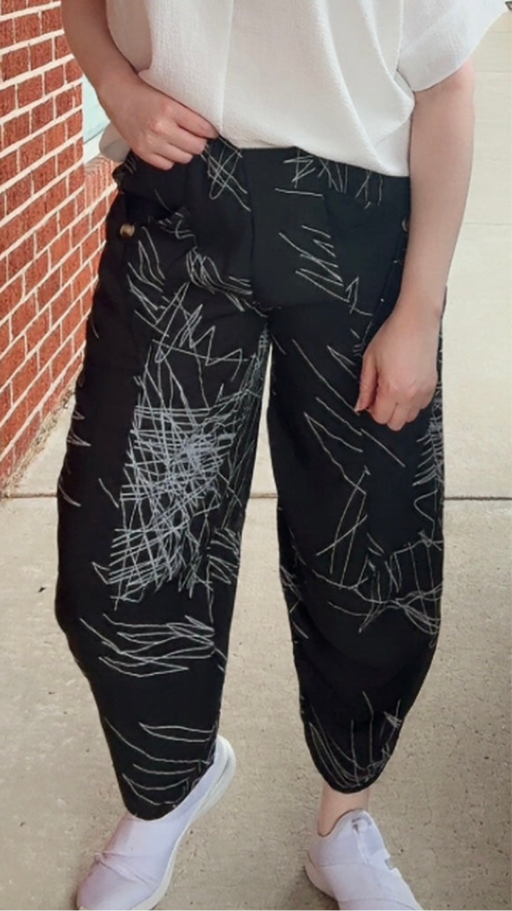Black Scribble Pants