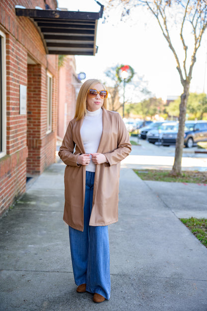 Milk Chocolate Leather Coat