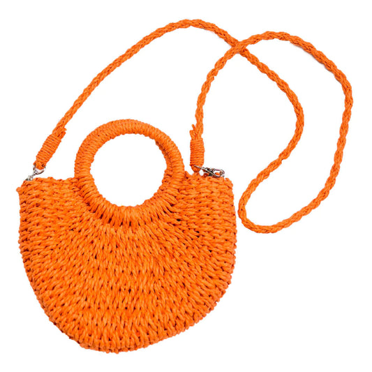 Orange Lottie Rattan Crossbody