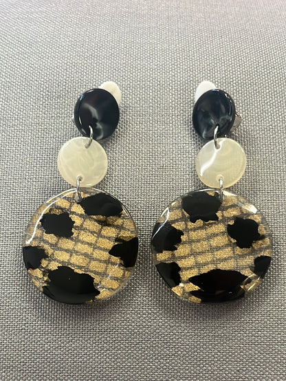 Black Gold Drop Clip-Ons