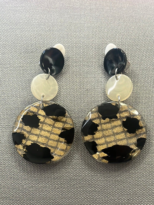 Black Gold Drop Clip-Ons