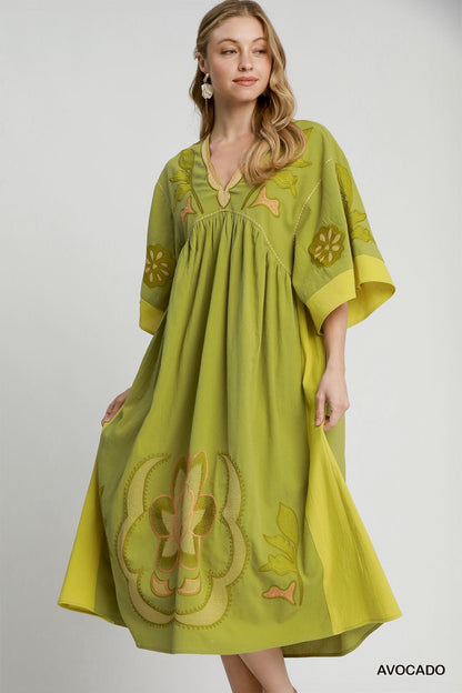 Ava Avocado Floral Maxi Dress