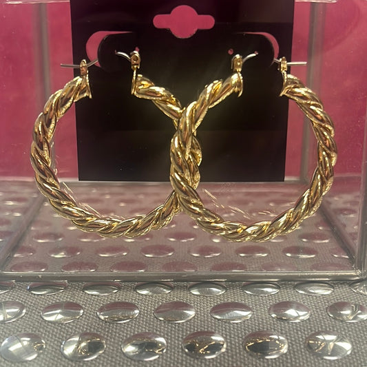 Twisted Gold Hoops