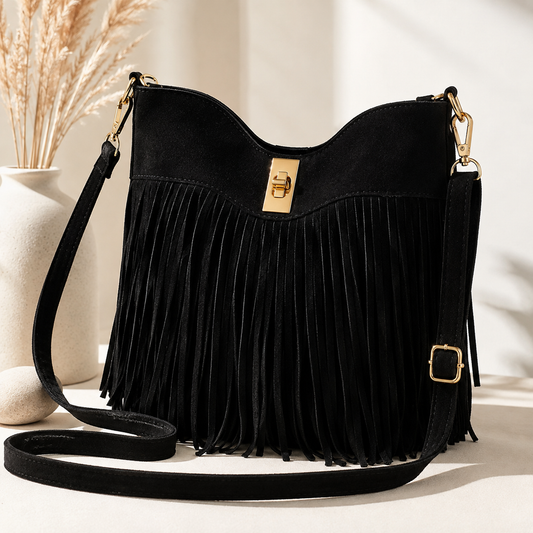 Midnight Fringe Crossbody Bag